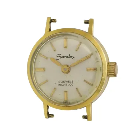 Damur Sandoz, 14K guld, Ø17 mm, manuell - fungerar, bruksmärken, intryckningar, bruttovikt 5,3g