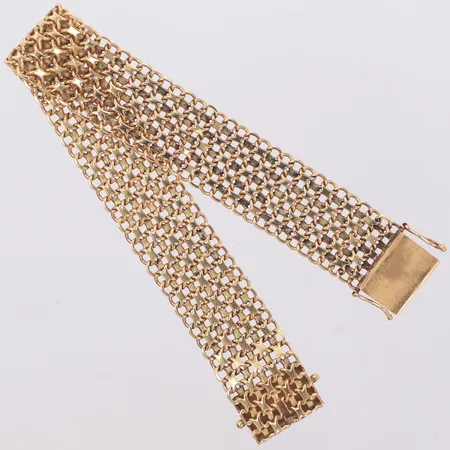 Armband X-länk, längd 19cm, bredd 15,8mm, 18K  Vikt: 28,3 g