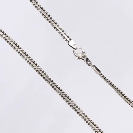 Halskedja rävsvans, 42cm, bredd 4mm, smärre bruksslitage, silver 925/1000 Vikt: 12,4 g