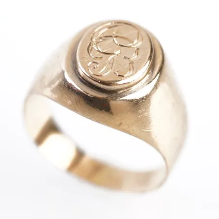 Ring, stl 16(50), bredd 13mm, 18k, monogram Vikt: 3,6 g