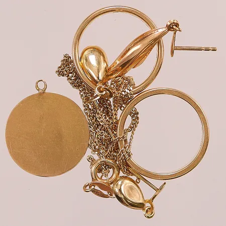 Diverse guld, skadat, graverat, 18K 13,4g.