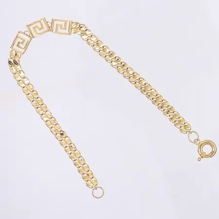 Armband, längd 20cm, bredd 6mm, 21K, något buckligt Vikt: 4,8 g