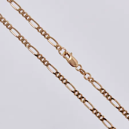 Kedja Figaro, längd: ca 50cm, bredd: ca 4mm, 18K  Vikt: 16,6 g