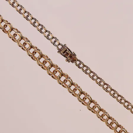 Collier doserad Bismarck, 44,5cm, bredd 4,15-7,43 mm, missfärgad, 18K, 20,7g.