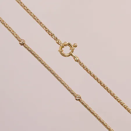 Halskedja, 42cm, bredd 2mm, 18K 7,6g.