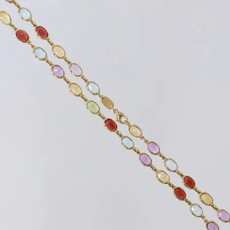 Collier med ädelstenar, längd 43,5cm, bredd 5,5mm, Le.Gi Italien, 18K.  Vikt: 13 g