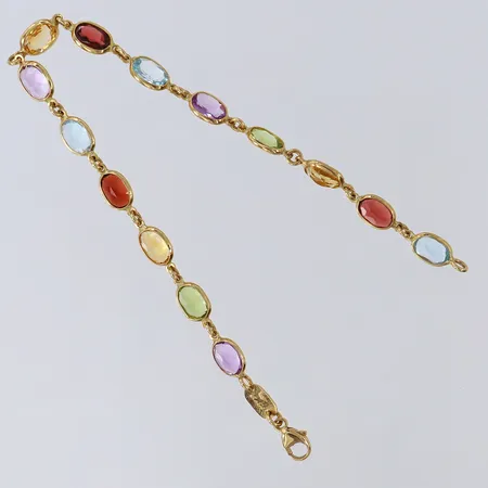 Armband med ädelstenar, längd 18,5cm, bredd 5,5mm, Le.Gi Italien, 18K.  Vikt: 5,8 g