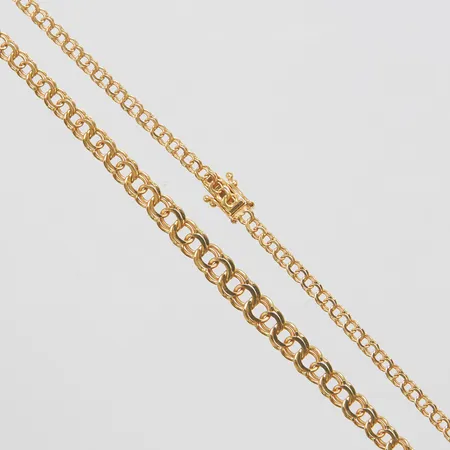 Collier doserad Bismarck, längd ca 44,5cm, bredd 3-5,5mm, 18K Vikt: 9,7 g