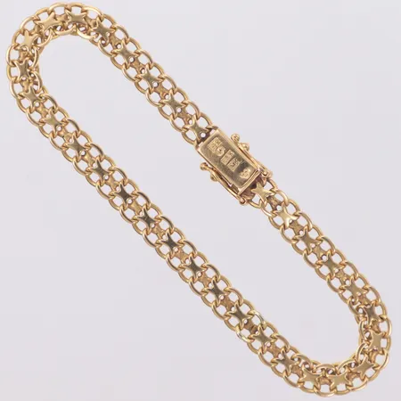 Armband X-länk, längd 18,5cm, bredd 5,5mm, 18K  Vikt: 9,4 g