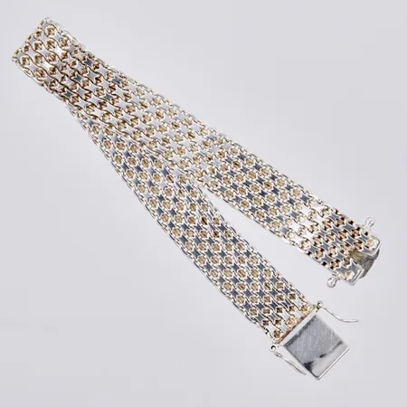 Armband X-länk, längd ca 20,5cm, bredd ca 13mm, VJ 925/1000 silver Vikt: 26,3 g