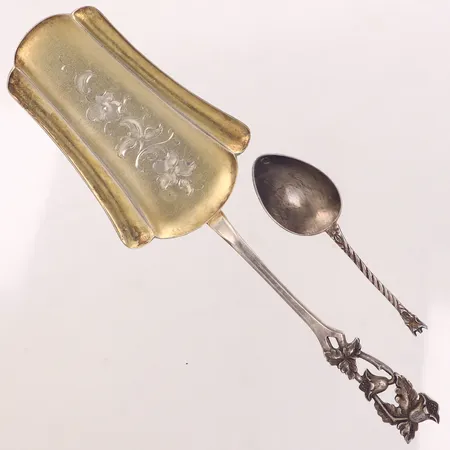 Tårtspade, sked, defekt, silver 800-813/1000 Vikt: 32,2 g
