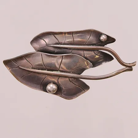 Brosch, signerad Robbert, 70tal, längd:65mm, bredd: 36mm, Silver S925/1000, 13,4g.