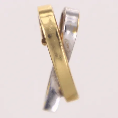 Hänge, längd 17,8mm, bredd 6,6mm, tvåfärgad, 18K  Vikt: 0,6 g