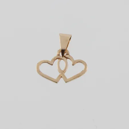 Berlock " Dubbelhjärta ", höjd ca 8mm, 18k Vikt: 0,4 g