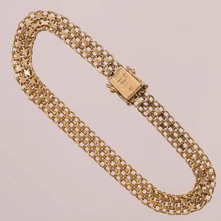 Armband, X-länk, 20,5cm, 18K bredd 6,4mm, 12,7g.