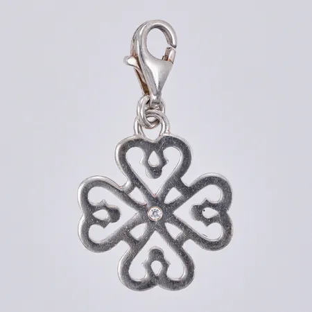 Hänge med vit sten, längd: ca 2,9cm, bredd: ca 1-16mm, Thomas sabo, silver, 925/1000 Vikt: 1,8 g