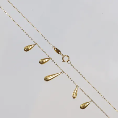 Collier med droppar, längd: 45,5cm, bredd: 1-13mm, GHA, 18K  Vikt: 1,9 g