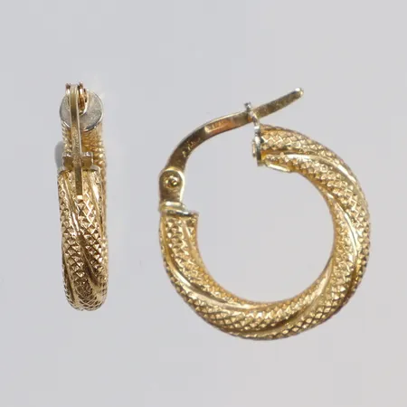 Ett par örhängen creoler,, Ø15mm, bredd 4mm, ihåliga, CCC, 18K  Vikt: 1,6 g