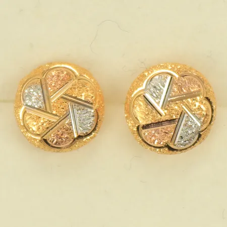 Örhängen, tvåfärgade, Ø 8mm, 21K, 1,6g Vikt: 1,6 g