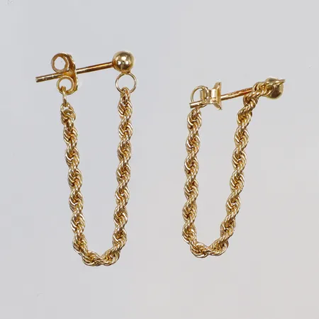 Ett par örhängen, längd: 30mm, bredd: 2-4mm, 18K  Vikt: 1,3 g