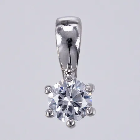 Hänge med vit sten längd ca 10mm, 925/1000 silver Vikt: 0,4 g