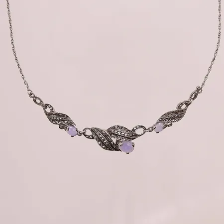 Collier med stenar, 42cm, Silver S800-925/1000, 11,6g.