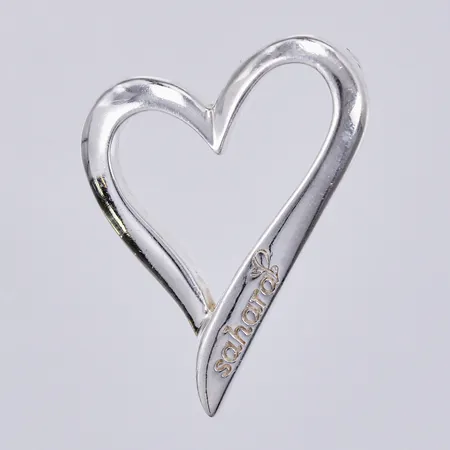 Hänge hjärta, "Sahara", längd ca 25mm, bredd ca 18mm, 925/1000 silver Vikt: 3,5 g