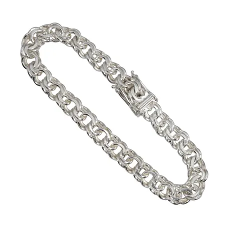 Armband Bismarck, silver 925/1000, Hedbergs Guld & Silver (HSG), längd knäppt 17,5 cm, bredd 7 mm Vikt: 16,6 g