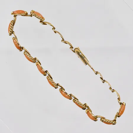 Armband, 18cm, bredd 9,5mm, 14K, bruttovikt 11,2g Vikt: 11,2 g
