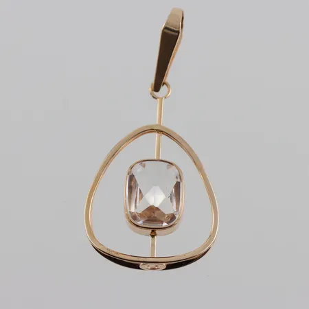 Hänge med sten, K&EC Göteborg, höjd med ögla 5 cm, 18k. Vikt: 4,3 g