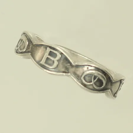 Ring, stl 19, bredd 5mm, gravyr, Silver 830/1000, 5,4g Vikt: 5,4 g