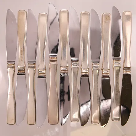 Knivar, 12st, Uppsala, 20,5cm, Silver S830/1000, bruttovikt 805,3g.