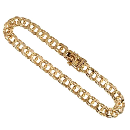 Armband Bismarck, 18K guld, Jo-Ans Guld AB, Köping, längd knäppt 18,5 cm, bredd 6 mm Vikt: 13,4 g