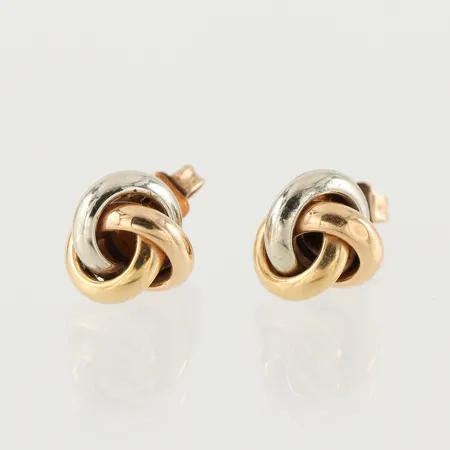 Örhängen paret, diameter ca 9.1 mm, 18k. Vikt: 2,2 g