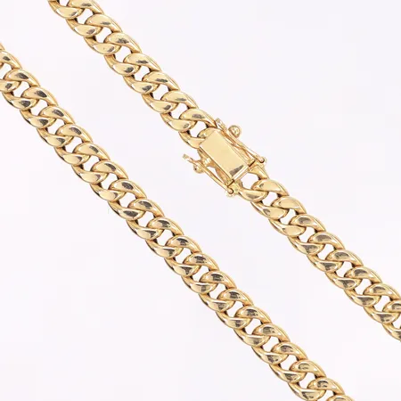 Halskedja pansar, 45,5cm, bredd 6mm, ihålig, 18K Vikt: 25,4 g
