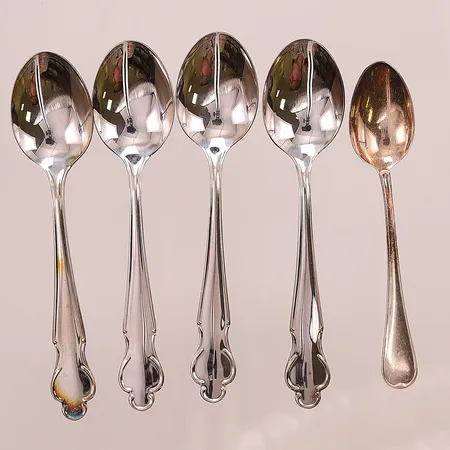 Skedar, 4st Disa, 12cm, 1 st Svensk, 10,8cm Silver, S830/1000, 71,9g Vikt: 71,9 g