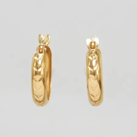 Ett par örhängen creoler, Ø 11mm, bredd 3mm, GHA, 18K Vikt: 1,1 g
