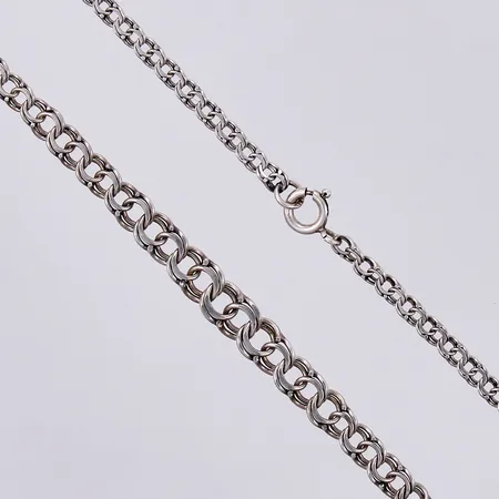 Kedja Bismarck, längd: ca 42cm, bredd: ca 3-6mm, 925/1000 silver Vikt: 8,1 g
