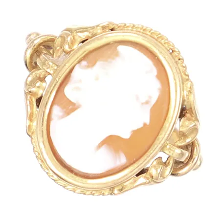 Ring med camé, stl 19, bredd 2-19mm, 18K Bruttovikt: 5,7g Vikt: 5,7 g