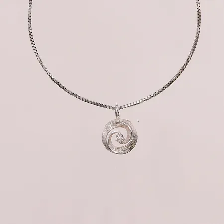 Halskedja med hänge, 38cm, Silver 835/1000, 4,7g.