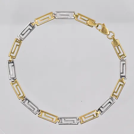 Armband, 18,5cm, bredd 4,1mm, tvåfärgad, 18K Vikt: 3,7 g