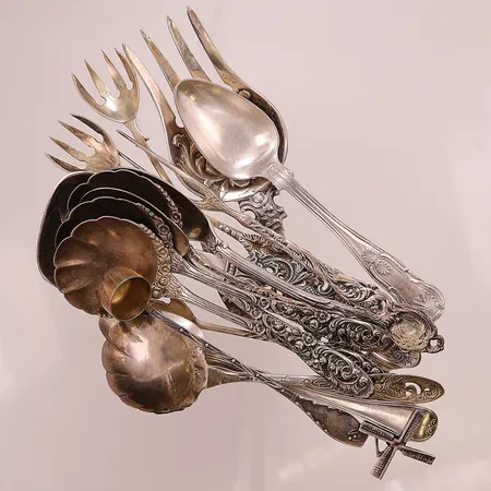 Diverse bestick, gravyr finns, Silver S800-830/1000, 312,8g.