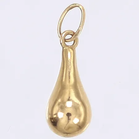 Hänge droppe, längd inkl ögla 20mm, bredd 7mm, 18K  Vikt: 0,5 g