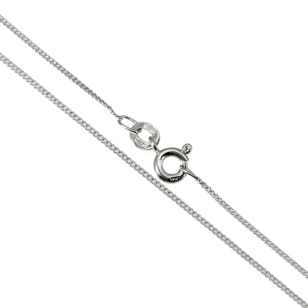 Halskedja Pansar, 18K vitguld, UnoAerre, svensk kontrollstämpel, längd 39,5 cm, bredd 1 mm, fint skick Vikt: 1,7 g