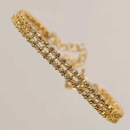 Armring, halvstel, 57x55mm, bredd:6mm, 18K 11,1g.