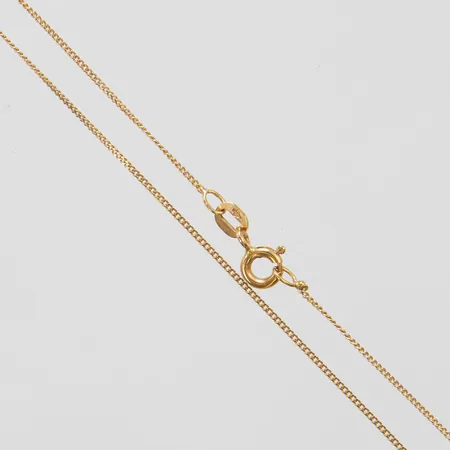 Kedja Pansar, längd ca 42,2cm, bredd 0,6mm, skev länk, 18K Vikt: 1,3 g
