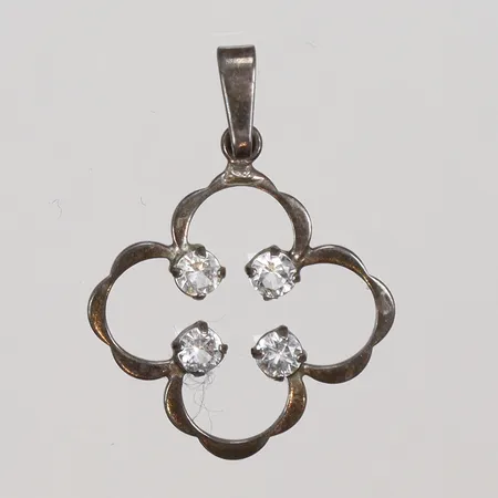 Hänge med vita stenar 20x28mm silver 835/1000 Vikt: 0,9 g