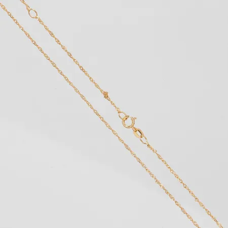 Kedja Singapore, längd ca 49cm, bredd 0,5mm, knutar, 18K Vikt: 1 g