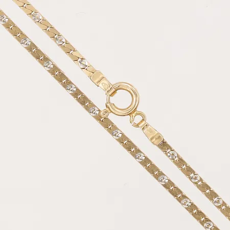 Kedja, längd 38,5cm, bredd 2mm, tvåfärgad, 18K Vikt: 5,2 g