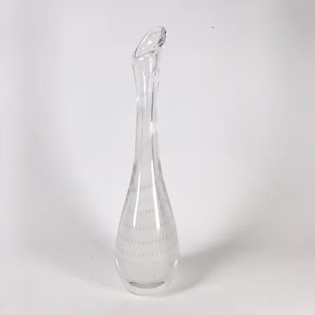 Vas, Vicke Lindstrand, Kosta, 1950-tal, dekor av luftbubblor, signerad LH1011 och etsad stämpel LINDSTRAND KOSTA, vasen tillverkad 1950-52, invändig beläggning, höjd 30cm